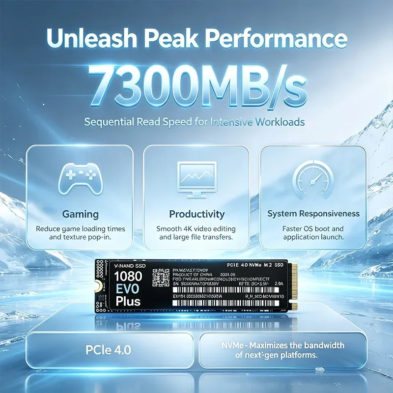 M.2 Nvme 4Tb Pcie 4.0 Ssd - قرص تخزين داخلي SSD عالي السرعة،
